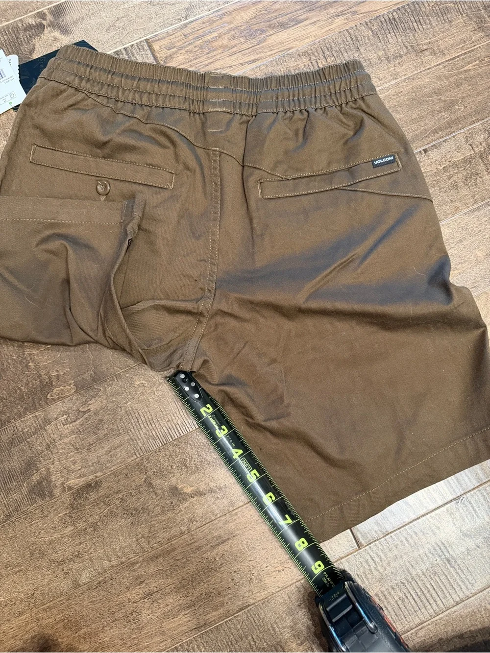 Volcom Men's Olive Brown Elastic-Waist Athletic Shorts